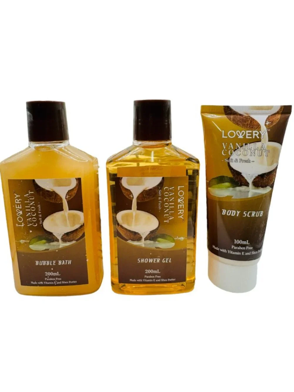 Lovery Gift Spa Basket Vanilla Coconut Bath Set in Basket